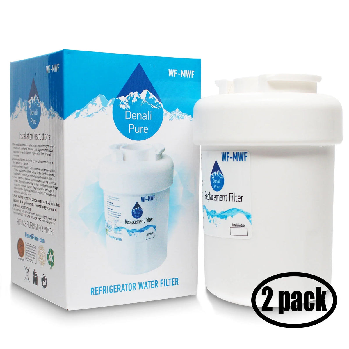 2-Pack Replacement Refrigerator Water Filter G854
