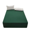 Dark Green Microfiber Queen Fitted Sheet, Deep Pocket 15 Inch J525