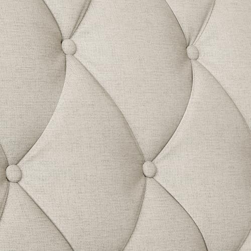 Beige Upholstered 3-Seater Sofa with Button Tufted Backrest Q593853