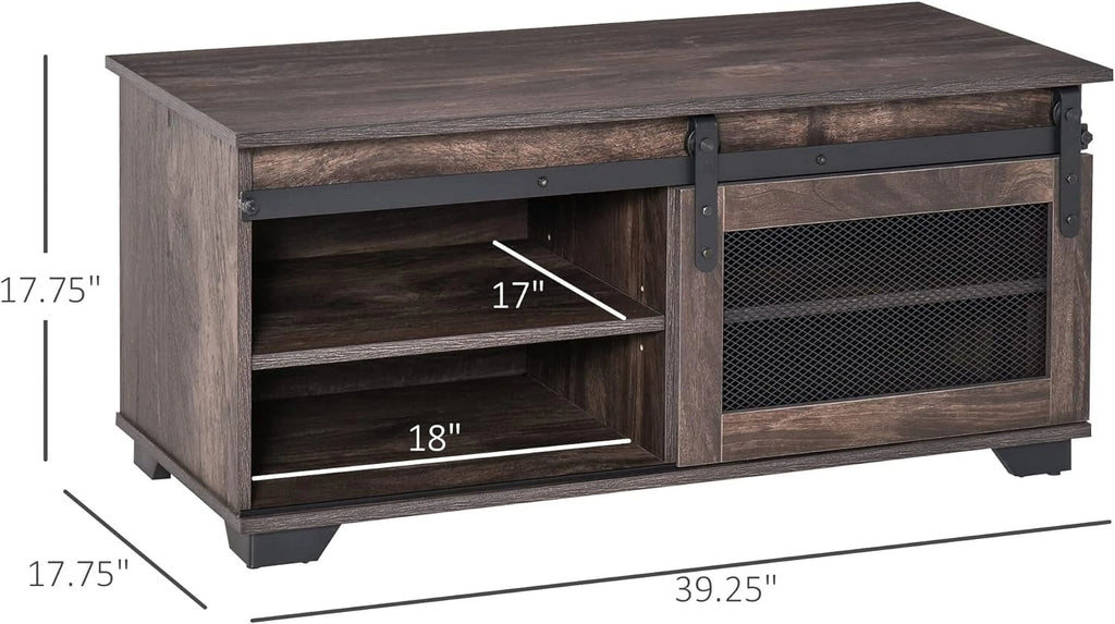 Dark Brown Coffee Table with Storage Z669