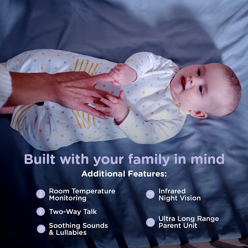 White 2-Cameras Smart Baby Monitor with Camera and Audio X495