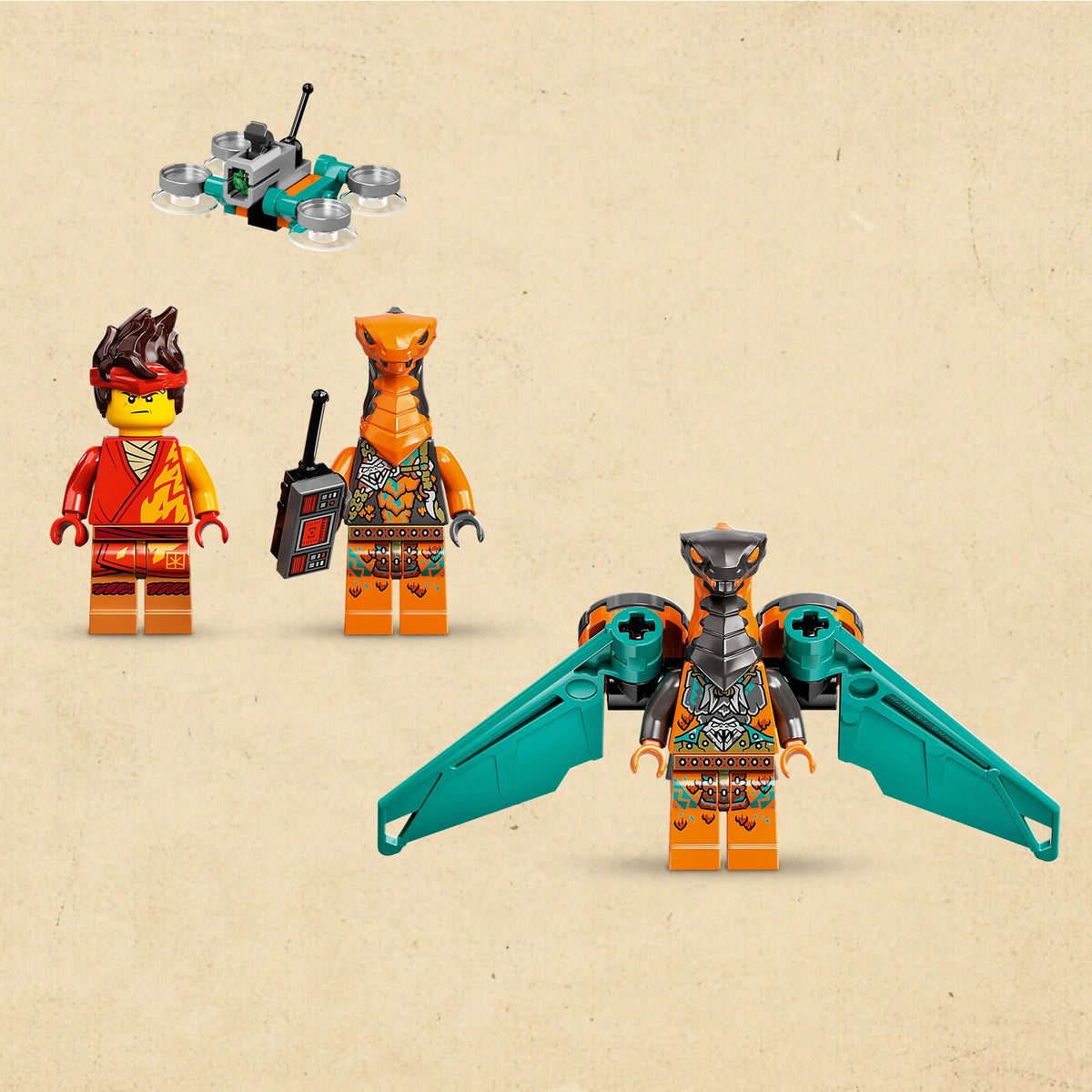 Fire Dragon Toy with Snake Warrior Figures and Minifigure W41343
