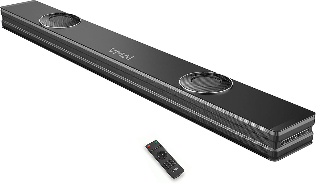 Sound Bar with Dual Built-in Subwoofer, 38 Inch 2.1, 90W, Bluetooth 5.0, Wall Mountable V458053