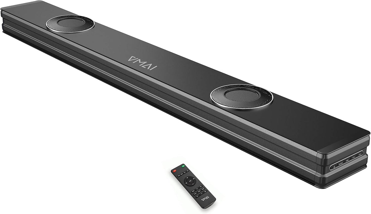 Sound Bar with Dual Built-in Subwoofer, 38 Inch 2.1, 90W, Bluetooth 5.0, Wall Mountable V458053