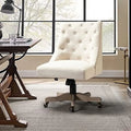 Beige Tufted Upholstered Armless Office Chair S540