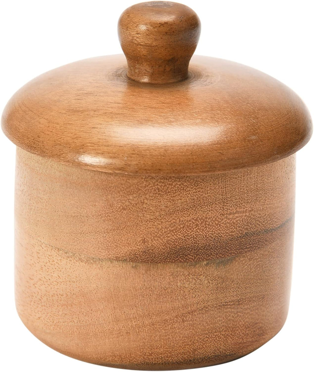 Acacia Wood Spice Container with Lid Jar, Natural Pack of 2 F87042