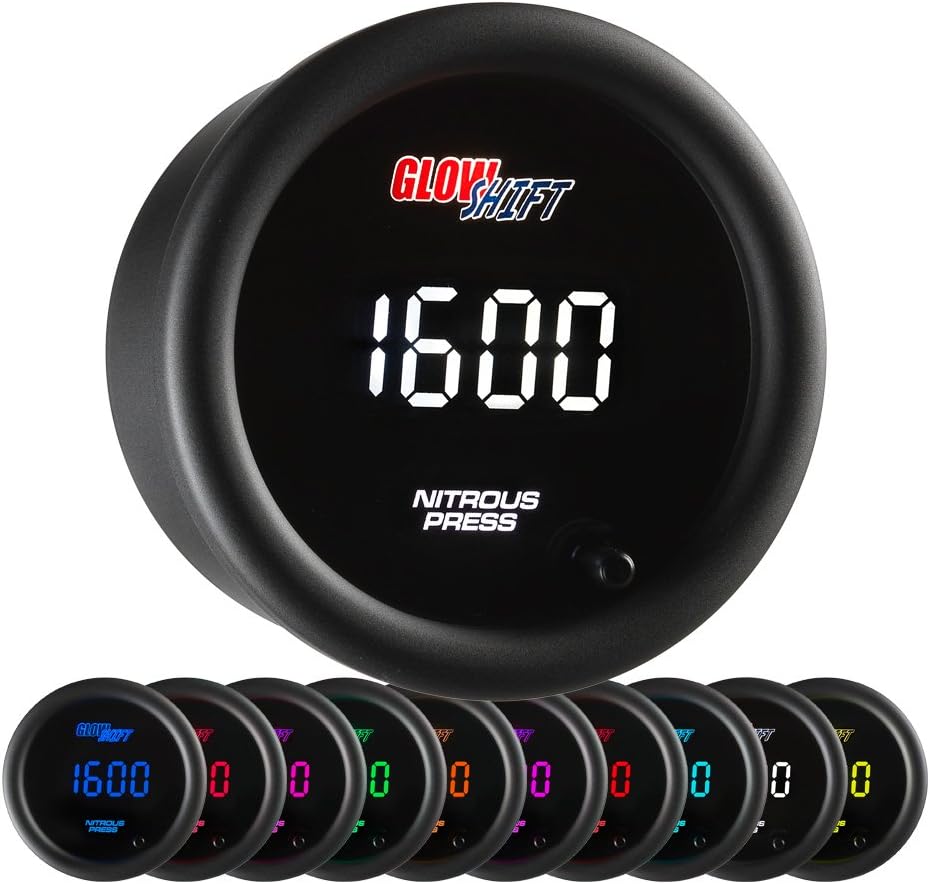 10 Color Digital Nitrous Pressure Gauge Kit with Electronic Sensor G681359