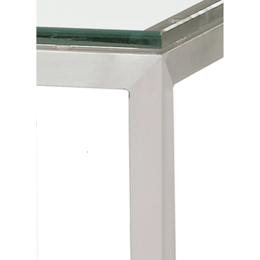 Clear Tempered Glass Console Table with Stainless Steel Frame R62505