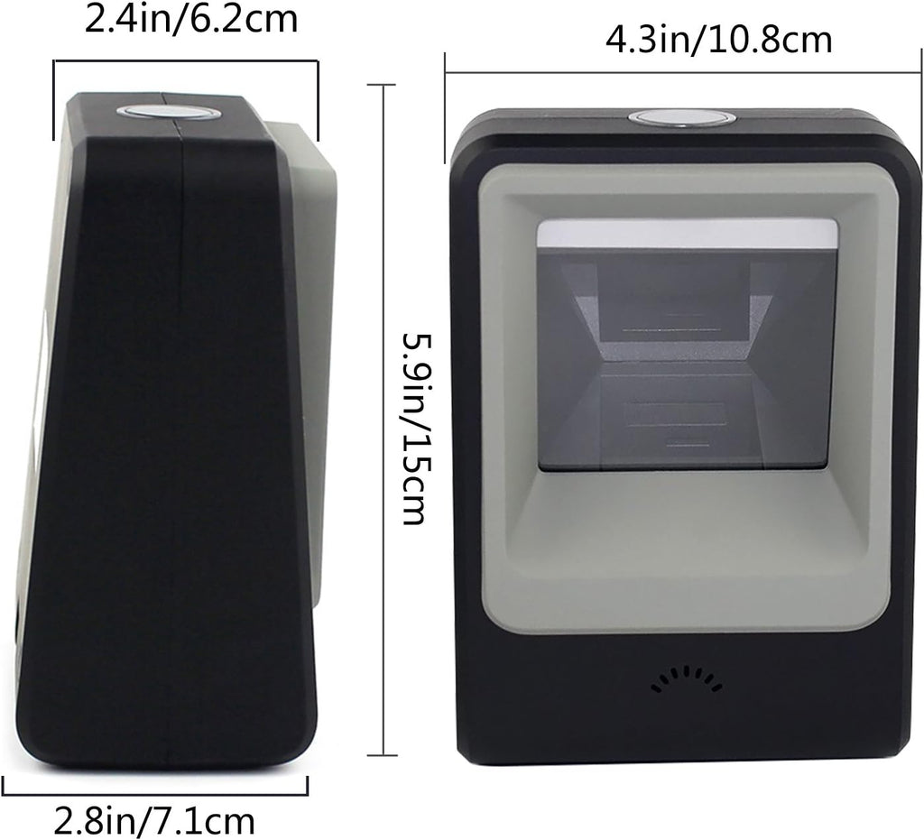 2D QR Barcode Scanner, Omnidirectional Hands-Free USB Automatic Barcode Reader F178