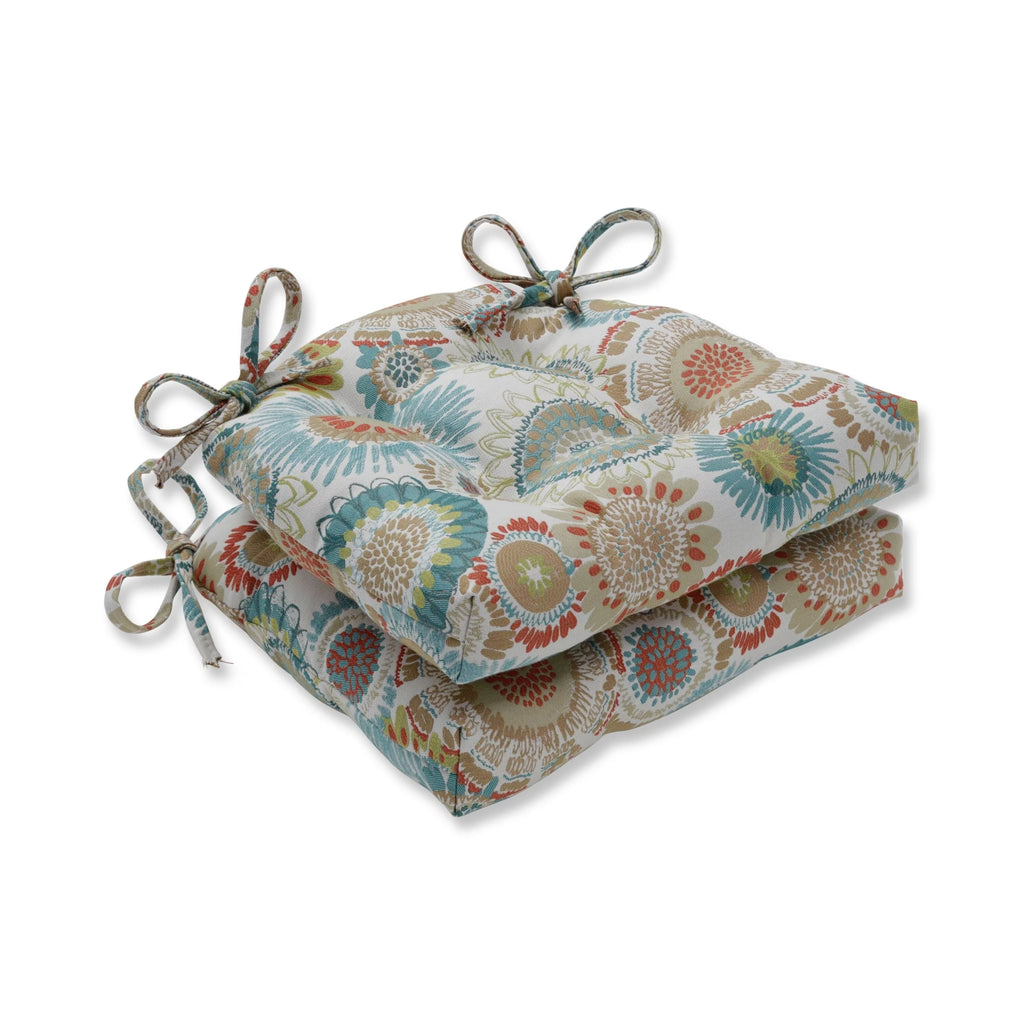 Aqua Reversible Chair Pad Set of 2 F958361