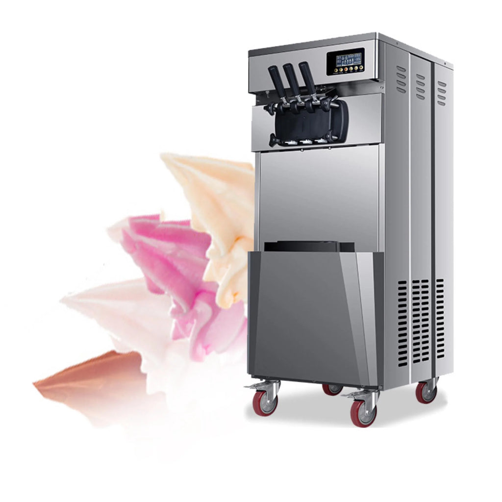 Commercial Three Flavors Ice Cream Maker with Stainless Steel Stand I8614