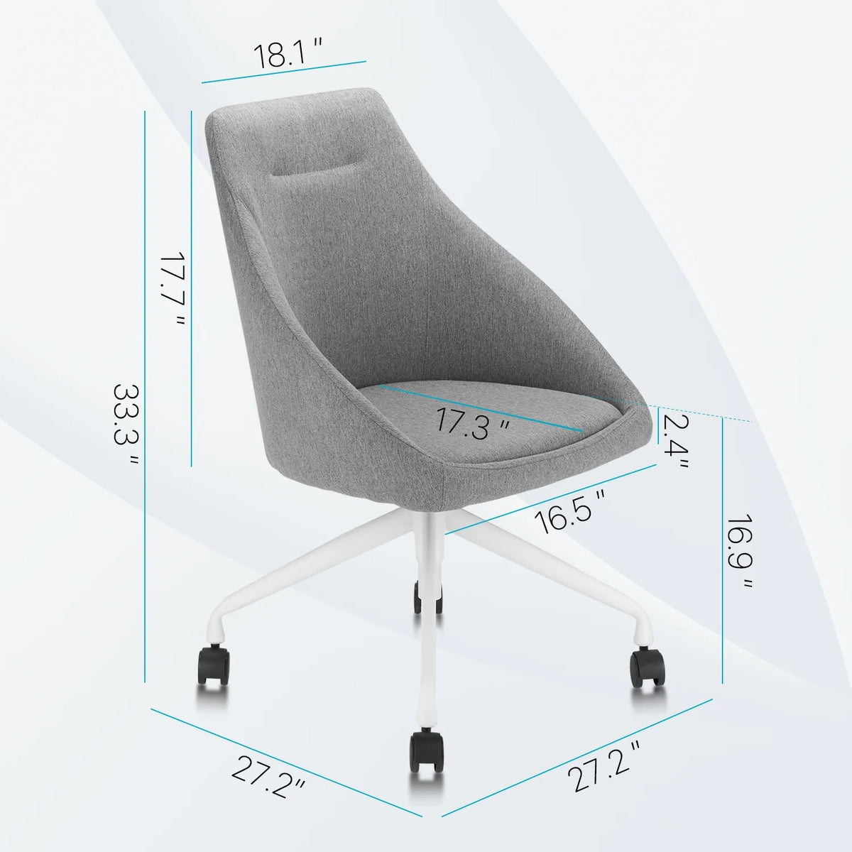 Gray and White Swivel Task Chair P845261