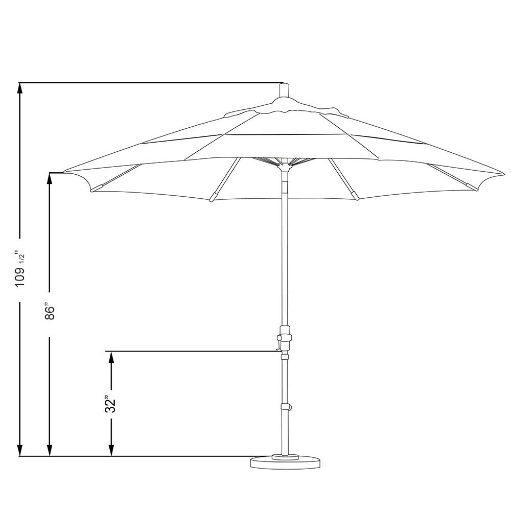11' Fiberglass Market Umbrella with Double Wind Vent Terracota Bronze Olefin X5201