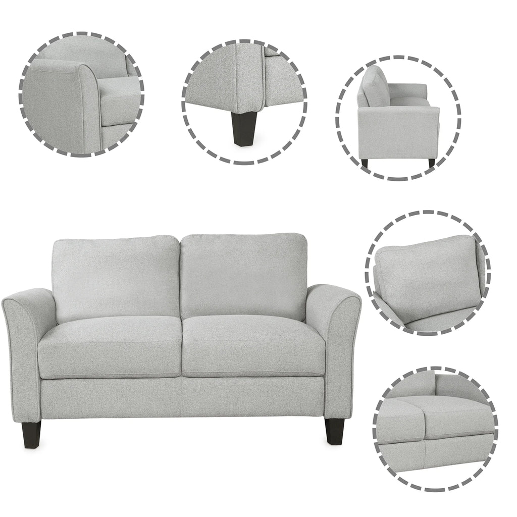 Light Gray Armrest Sofa Loveseat Chair 3-Seat Sofa F522