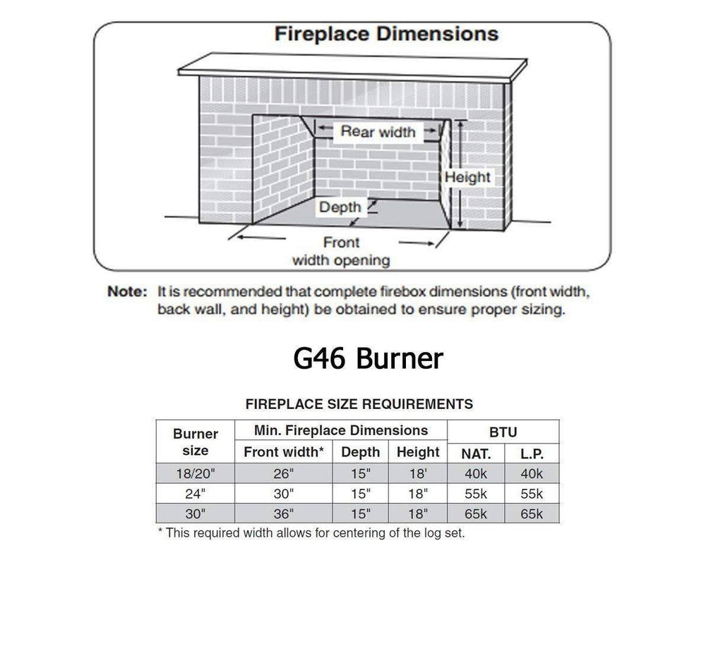 Vented Natural Gas Log Burner with Safety Pilot Kit D541
