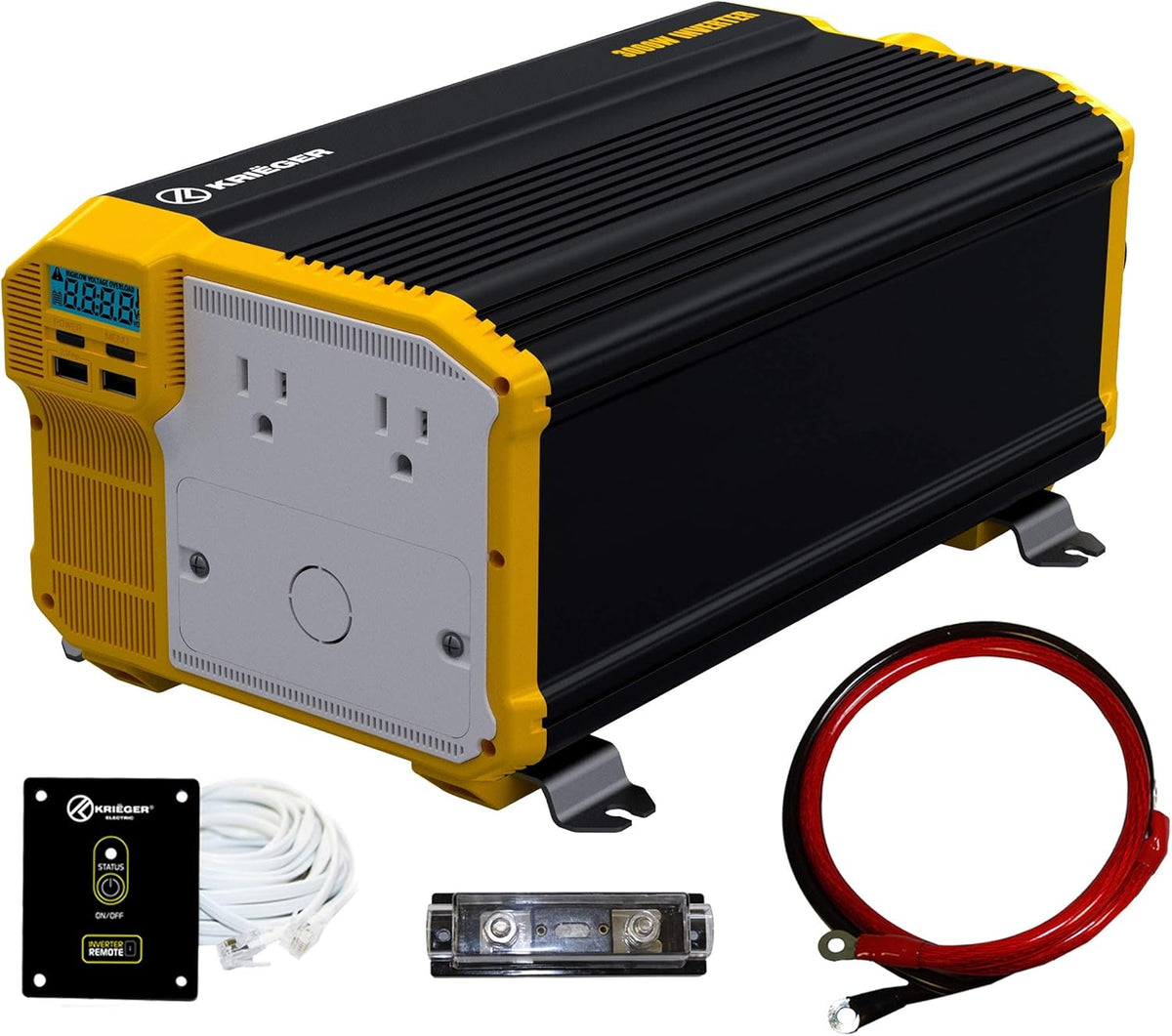 3000 Watts Power Inverter 12V to 110V Modified Sine Wave Dual AC Outlets Hardwire Kit I4082
