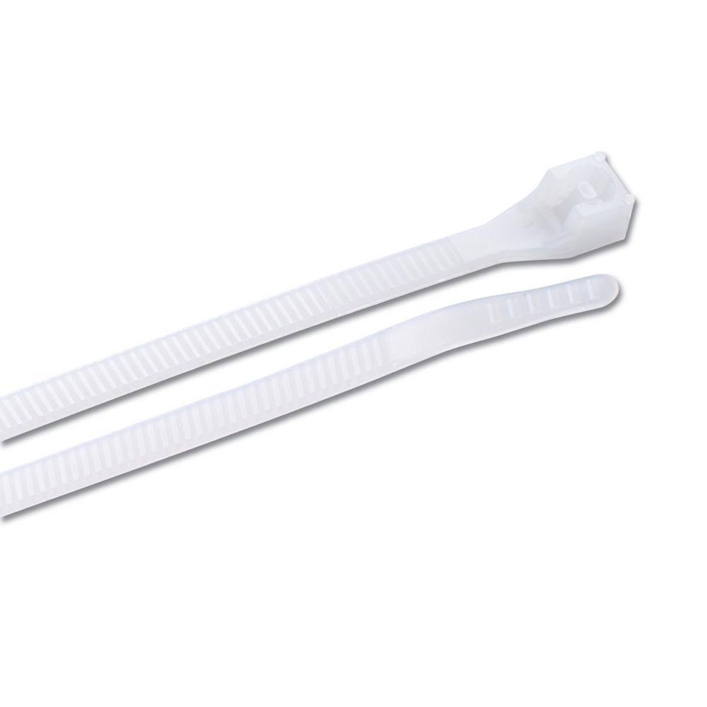 White Nylon Cable Ties, 11-In., 100-Pk. J287