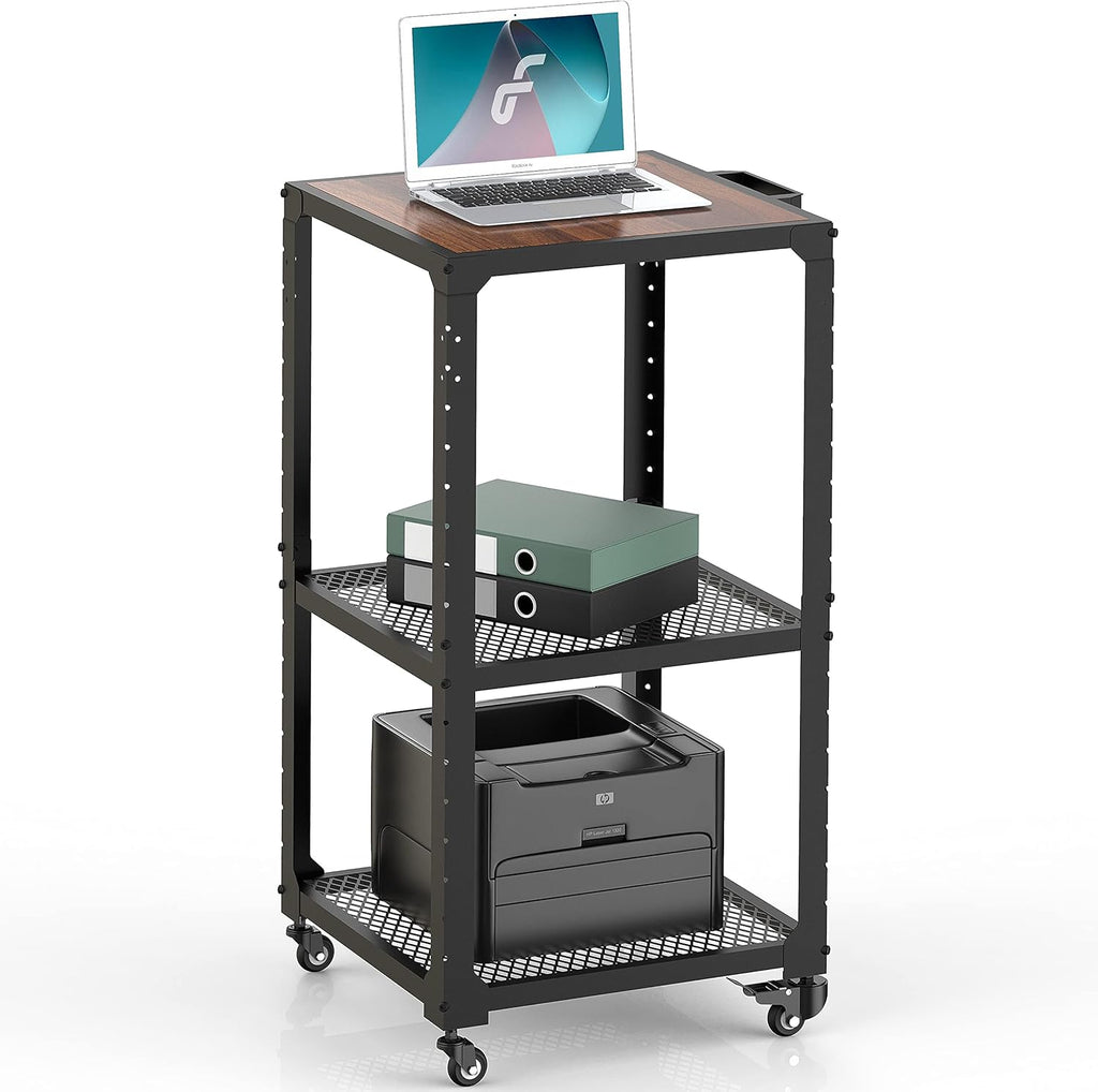 Metal Rolling Storage Cart with Adjustable Shelves K83775