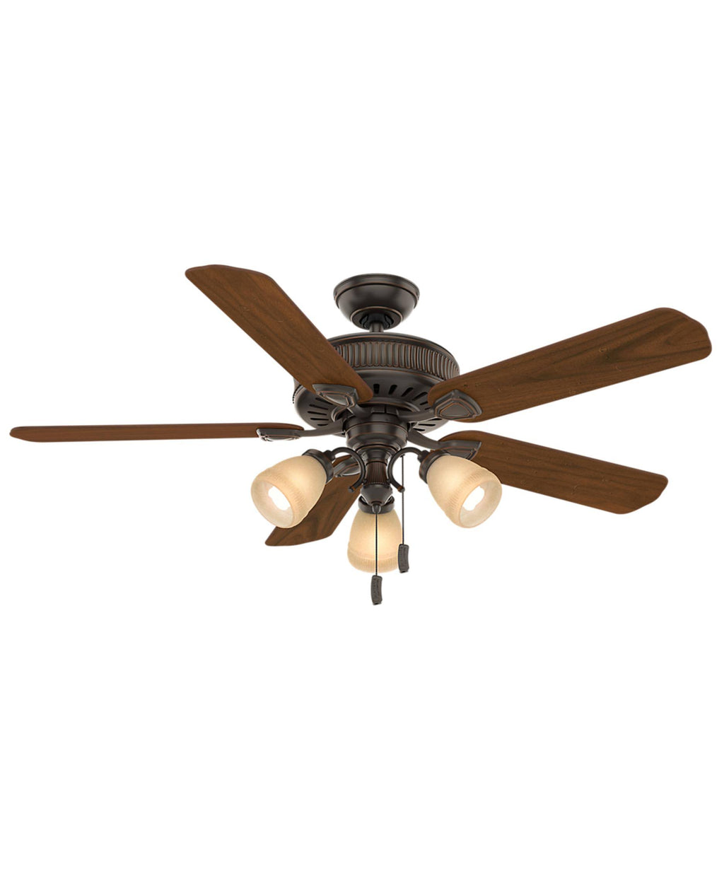 54x22 5-Blade Ceiling Fan - Onyx Bengal - Distressed/Dark Walnut Blades N795378