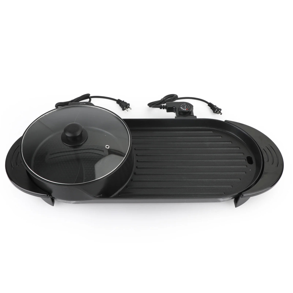2 in 1 Portable Electric Hot Pot Barbecue Grill Non-Stick Pan R221349