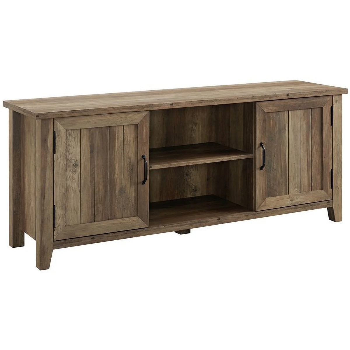 2 Piece Set with 58" TV Stand and Bookcase in Rustic Oak I46432