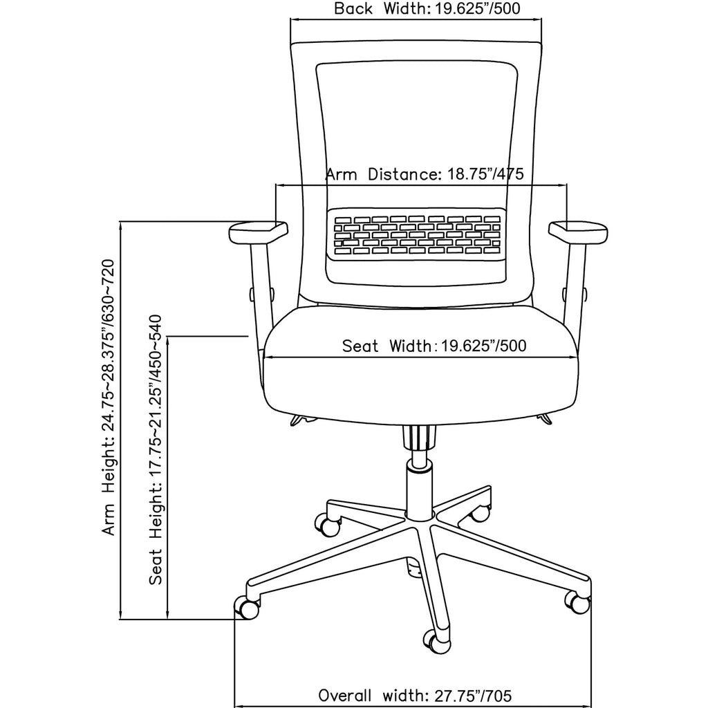 Black Mid-back Mesh Chair G2237