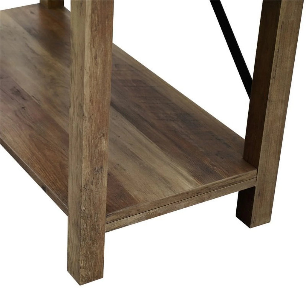 2 Piece Set with 58" TV Stand and Bookcase in Rustic Oak I46432