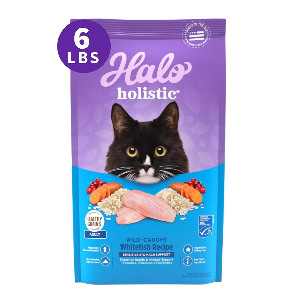 Seafood Sensitive Stomach Dry Cat Food D490951