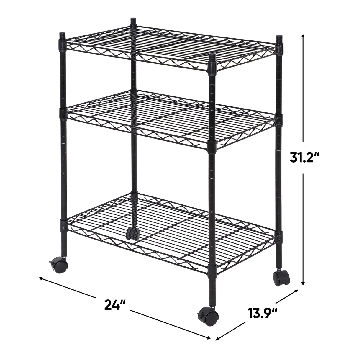 Rolling Kitchen Cart Black Z151
