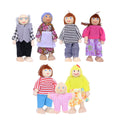 7pcs Wooden Dolls Pretend Play Set Figure Toy K725632