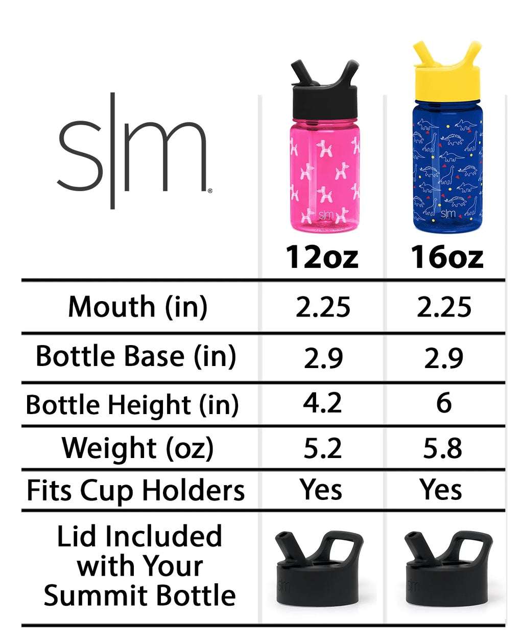12oz Summit Kids Tritan Water Bottle with Straw Lid N747300