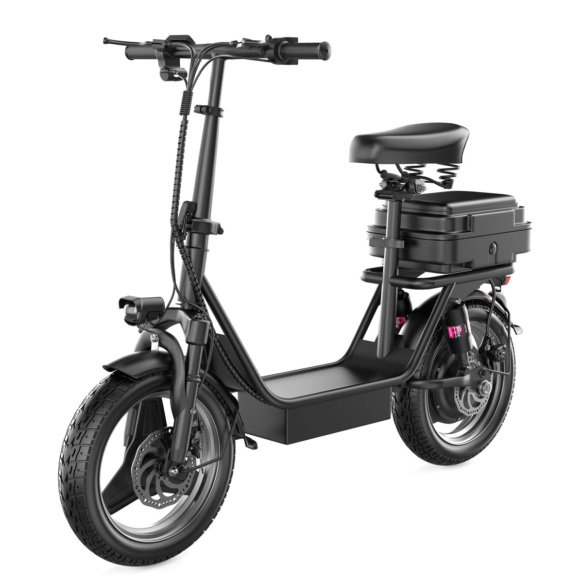14" Tires 20MPH 25Miles Electric Scooter with Seat & Basket M112131