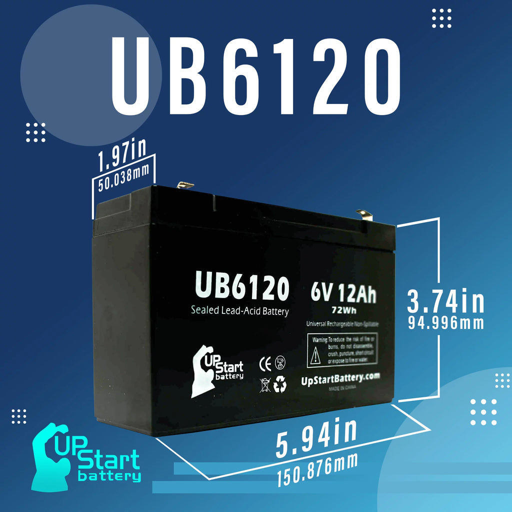 6V 12Ah Sealed Lead Acid Battery with F1 to F2 Terminal Adapters I499626