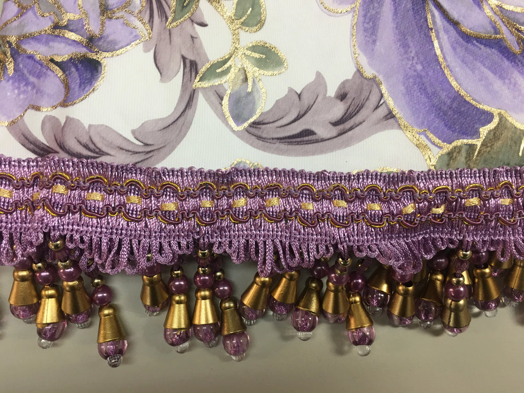 5 Piece Floral Blackout Curtain Set with Valances, 84" Long, Purple V803950