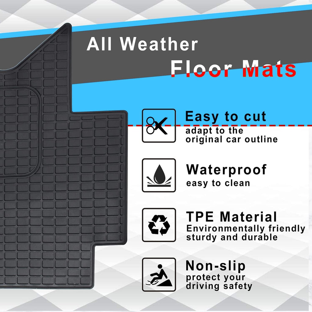 3PCS Set Heavy Duty Rubber Floor Mats for Freightliner Cascadia D2652