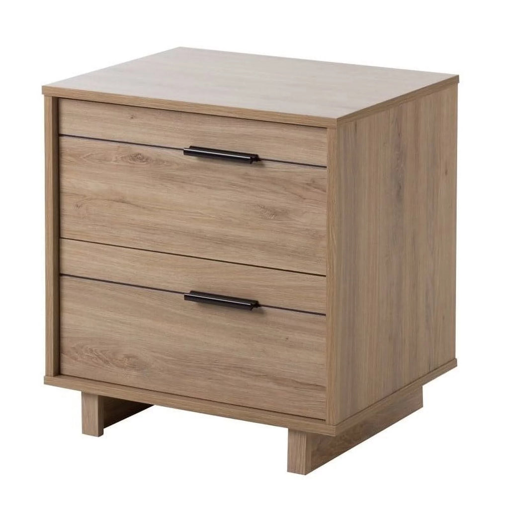 2 Piece 6 Drawer Dresser and 2 Drawer Nightstand Set Rustic Oak N295