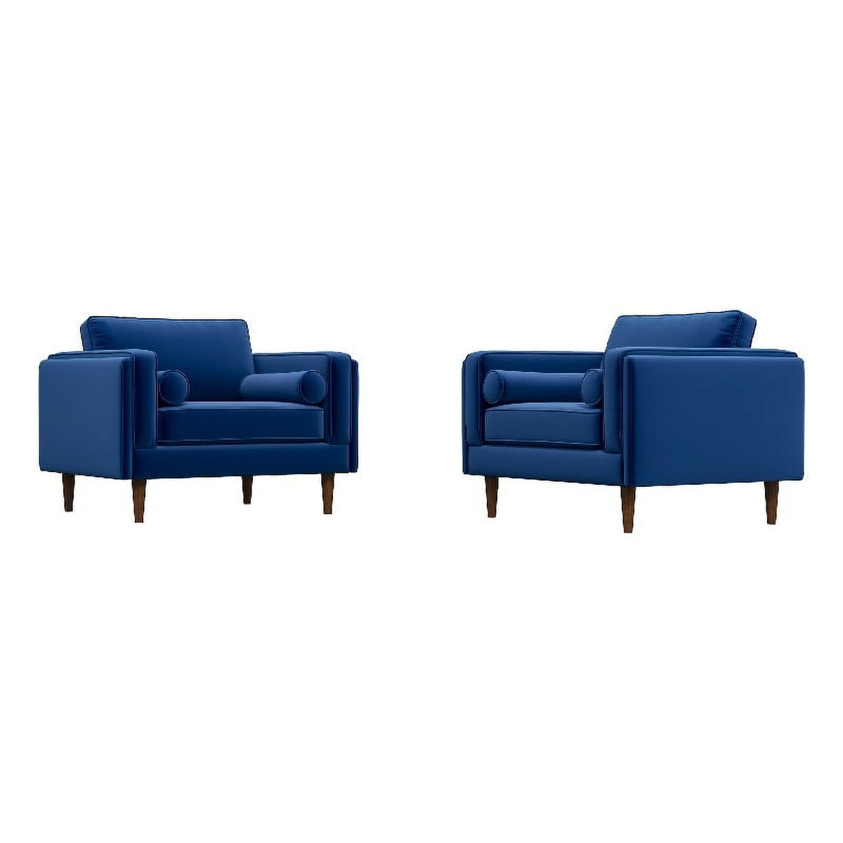 Mid-Century Velvet Lounge Chair Set of 2 D37026