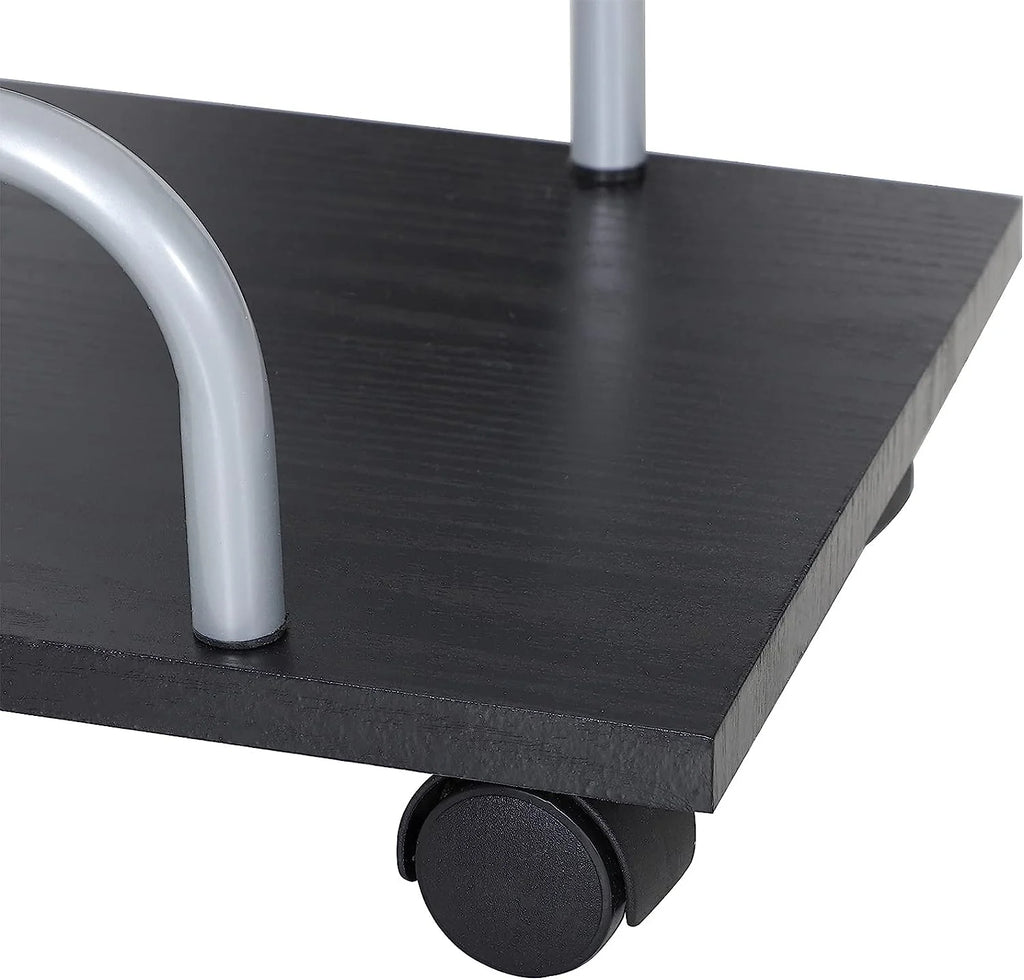 69" L-Shaped Tempered Glass Office Computer Desk with Steel Frame Black I746
