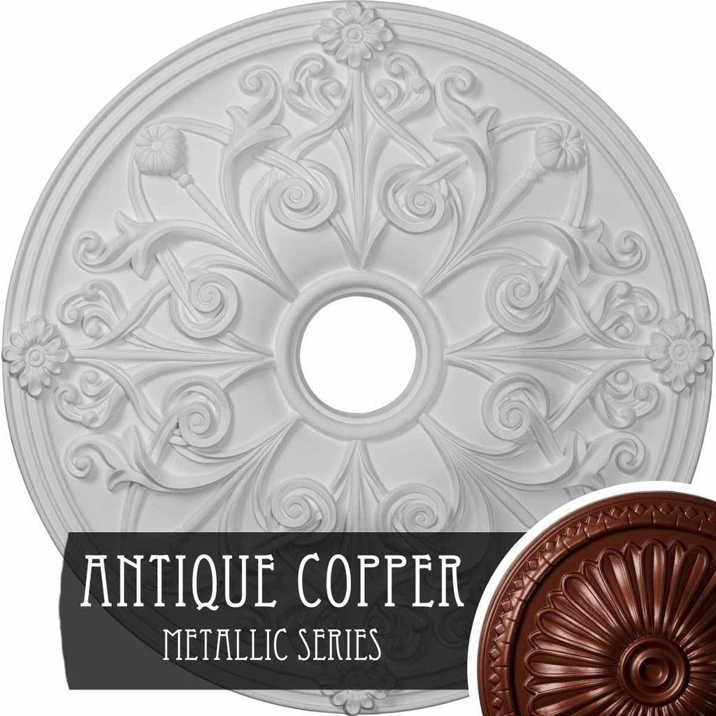 23 5/8x22OD x 3 7/8x22ID x 2 1/8x22P Hand-Painted Ultra Pure White Crack Ceiling Medallion B280529