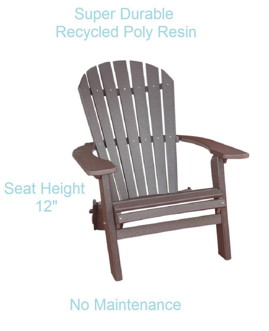 Folding Recycled Poly Adirondack Chair A2781