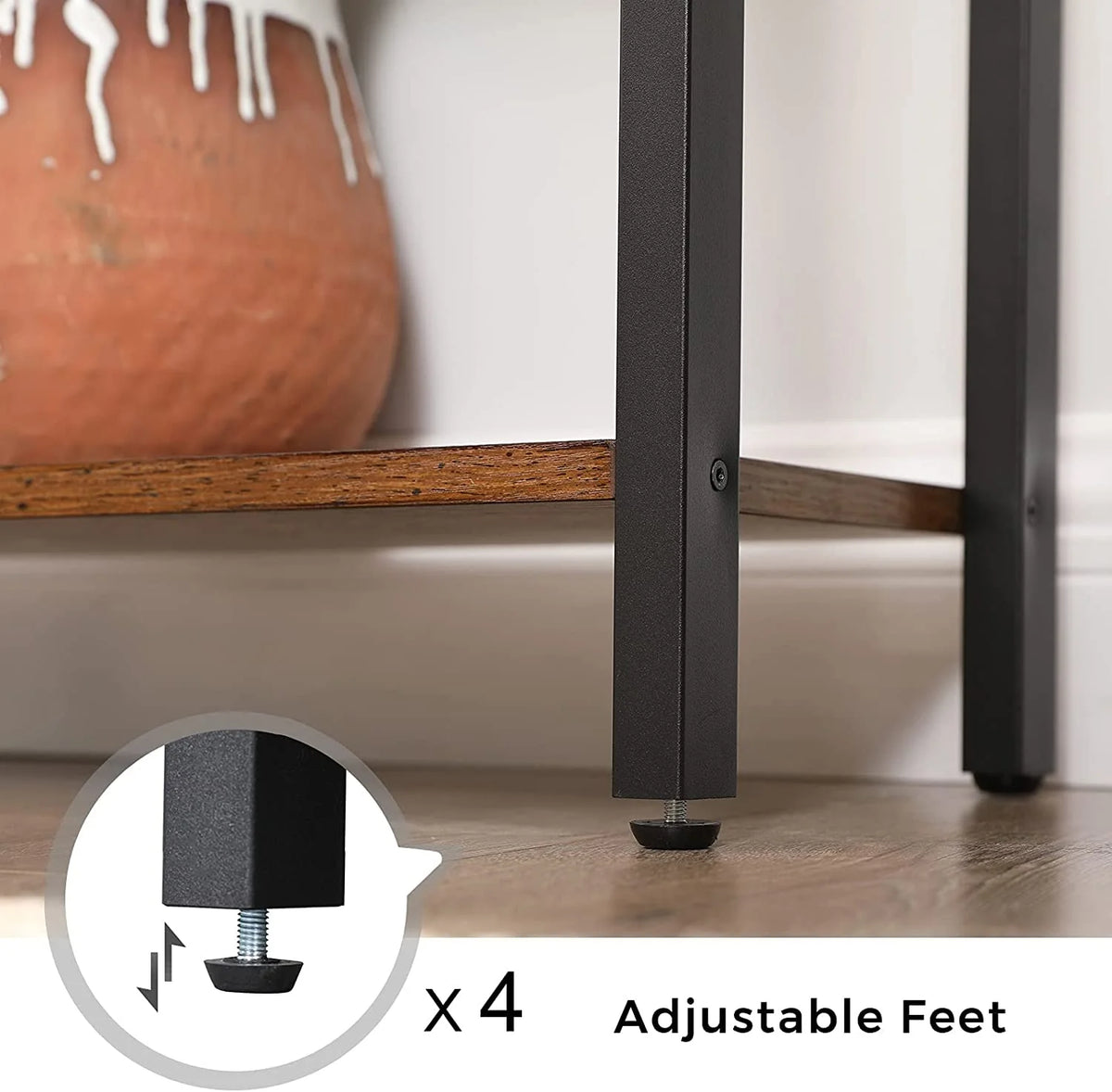 5 Shelf Rustic Brown and Black Bookshelf P739709