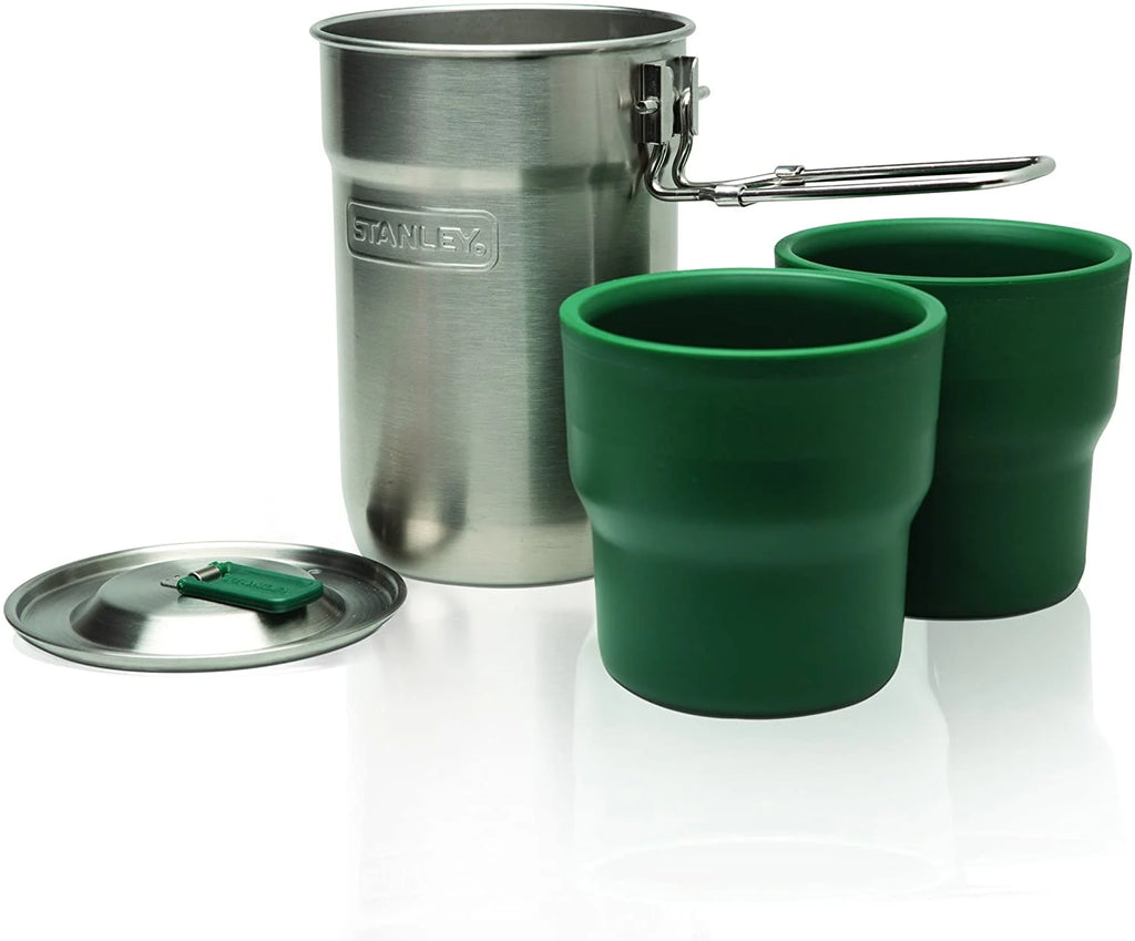 Stainless Steel Camp Cook Set with 2 Cups and Kettle T130522
