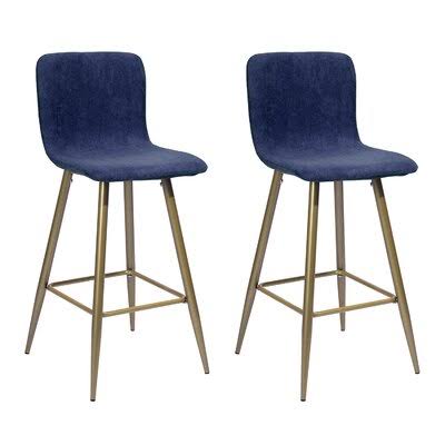 Dark Blue Gold Bar Stool D1014