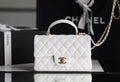 White Mini Flapbag With Top Handle J438
