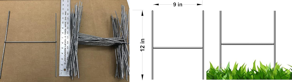 30 Pc White Blank Yard Signs with Metal Stakes E982929