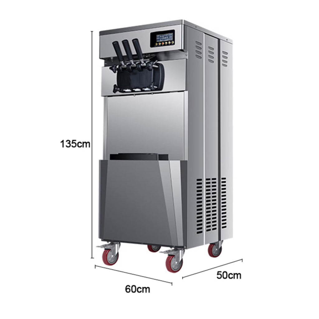 Commercial Three Flavors Ice Cream Maker with Stainless Steel Stand I8614