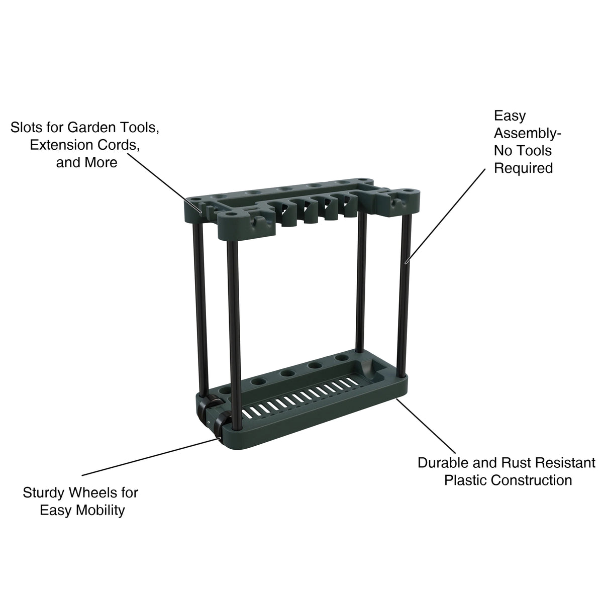 Portable Rolling Garden Tool Organizer with Wheels Y129648
