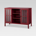 Red 2 Door Storage Cabinet with Center Shelves C679