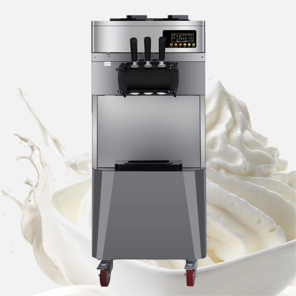 Commercial Three Flavors Ice Cream Maker with Stainless Steel Stand I8614