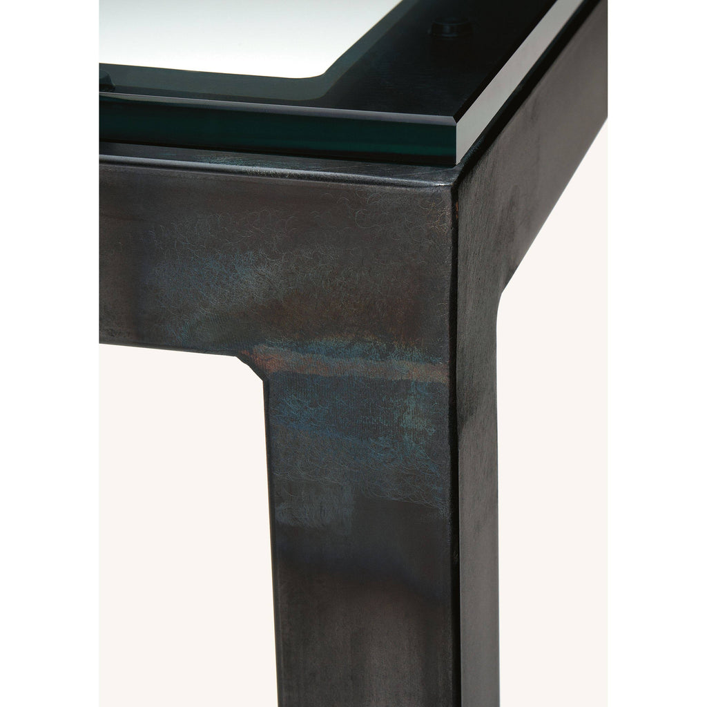 Clear Tempered Glass Console Table with Stainless Steel Frame R62505